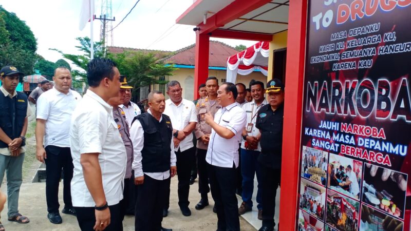 Tim Supervisi Dirnarkoba Polda Sumut Cek Posko Satgas Relawan Anti Narkoba Desa Pertumbukan Langkat