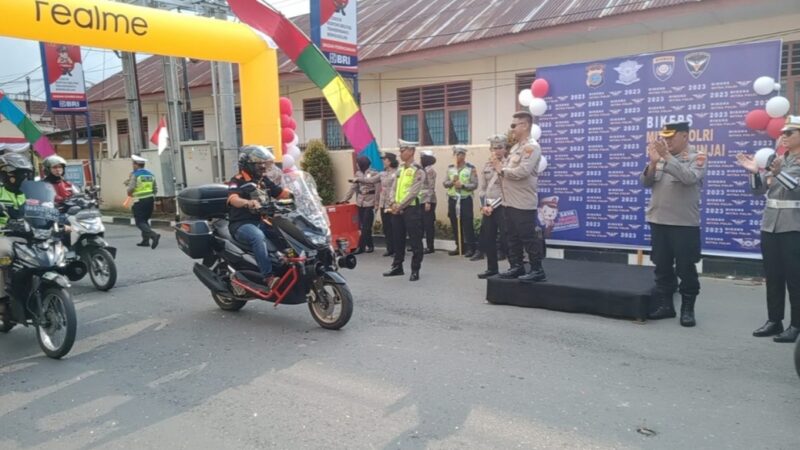 Louncing Bikers Mitra Polri Polres Binjai Dua Sepeda Motor Antik Curi Perhatian Kapolres Binjai