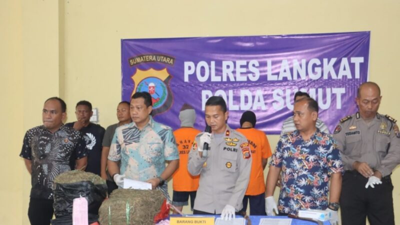 Polres Langkat mengadakan Rilies Kasus Narkotika dan Video Viral