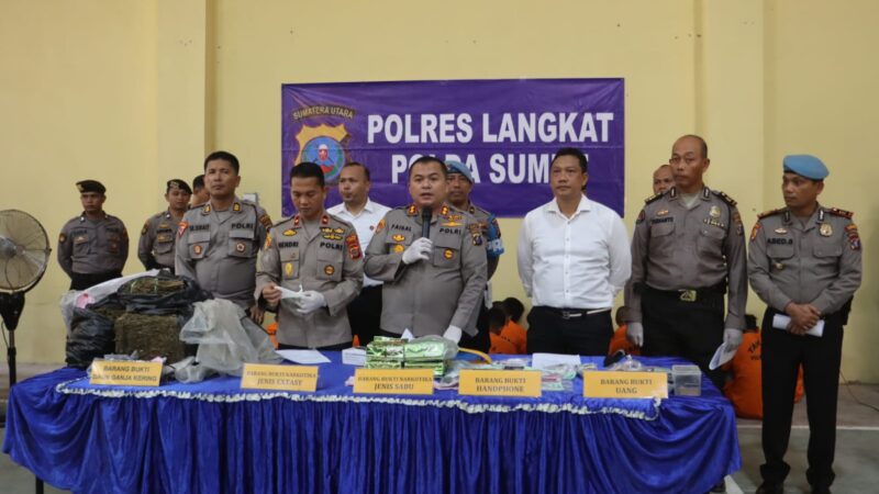 Hasil Ungkap kasus Narkoba selama Sepekan penindakan Sat Narkoba Polres Langkat