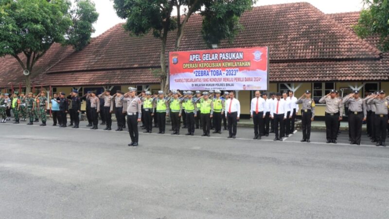POLRES BINJAI BERSAMA INSTANSI TERKAIT LAKSANAKAN APEL GELAR PASUKAN OPS ZEBRA TOBA-2023