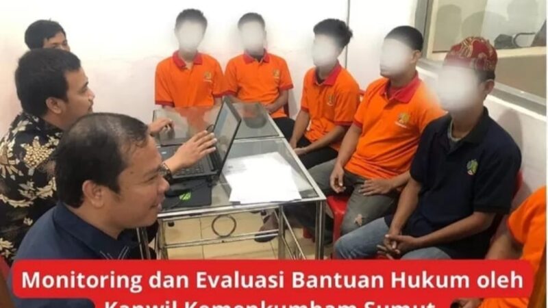 Monitoring dan Evaluasi Bantuan Hukum oleh Kanwil Kemenkumham Sumut di Rutan Kelas I Medan