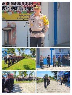 Wakapolres Simalungun, Kompol Efianto, SH, MH Pimpin Apel Konsolidasi Pasca Pengamanan Pilpanag