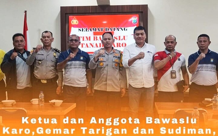 Pasca Pelantikan, Komisioner Bawaslu Karo Audiensi ke Mapolres Tanah Karo