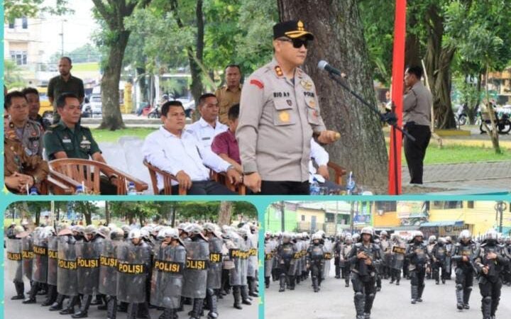 Memasuki Masa Masa Pemilu Pada Tahun 2023 – 2024 Untuk Itu Polres Binjai Melaksanakan Kegiatan Simulasi Sistem Pengamanan Kota pada Ops Mantap Brata Toba Didepan kantor KPU Kota Binjai