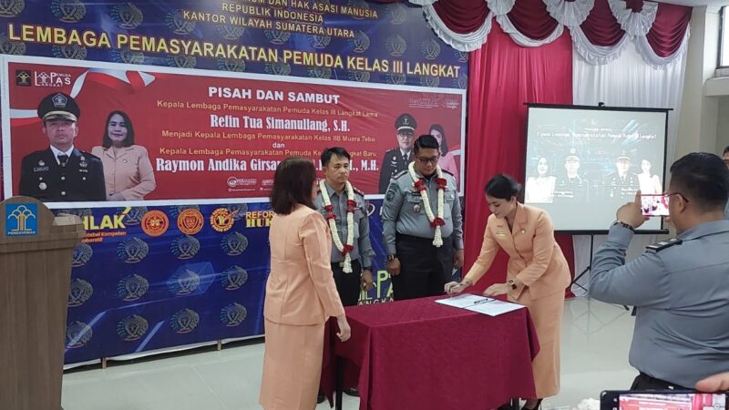 Serah Terima Jabatan dan Pisah Sambut Kepala Lembaga Pemasyarkatan Lapas Pemuda Kelas III Langkat