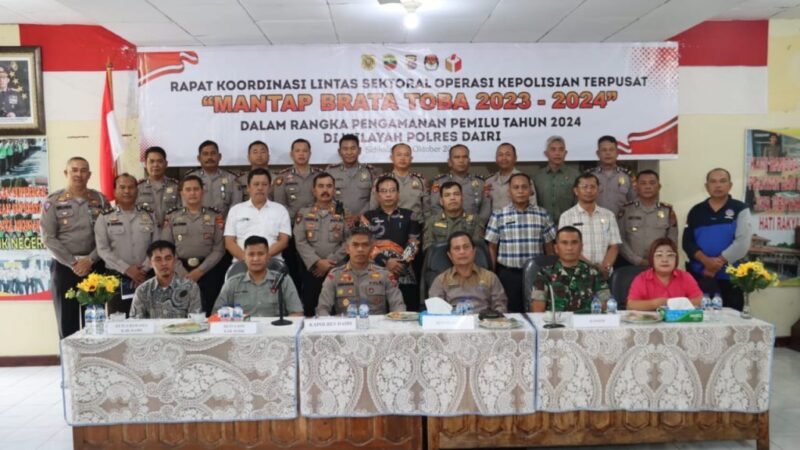 Polres Dairi Gelar Rapat koordinasi Lintas Sektoral Operasi Mantap Brata Toba 2023-2024
