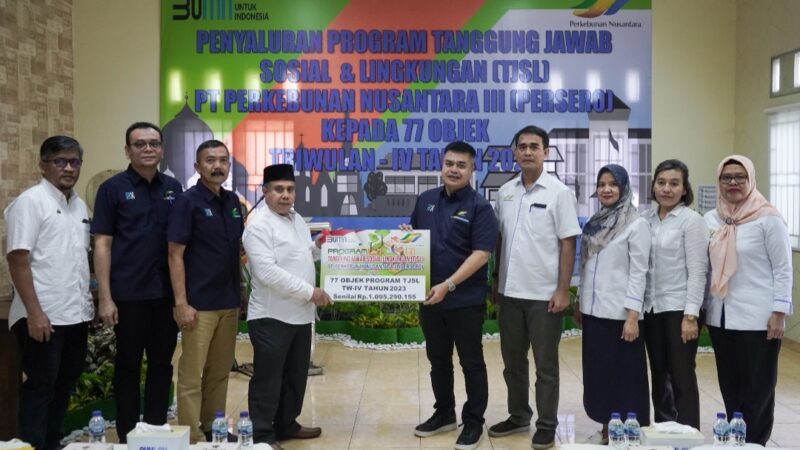 PTPN III Salurkan 1,09 Milyar Dana Program TJSL