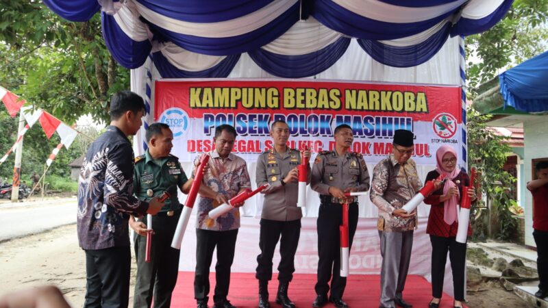 Kapolres Sergai  AKBP Oxy Yudha Pratesta, S.I.K , Kompak Hadiri Peresmian Kampung Narkoba Dusun II Desa Tegal Sari