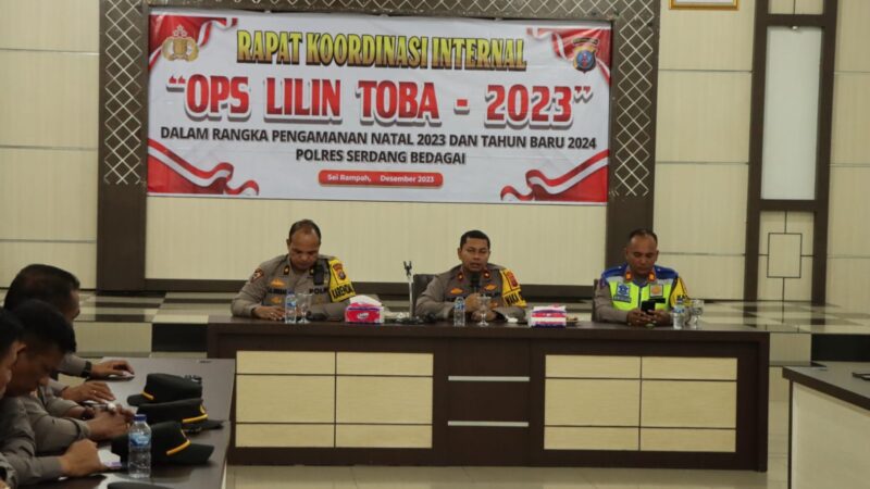Rapat Koordinasi Internal Polres Serdang Bedagai menjelang Pelaksanaan Ops Lilin Toba Tahun 2023 di wilayah hukum Polres Serdang Bedagai