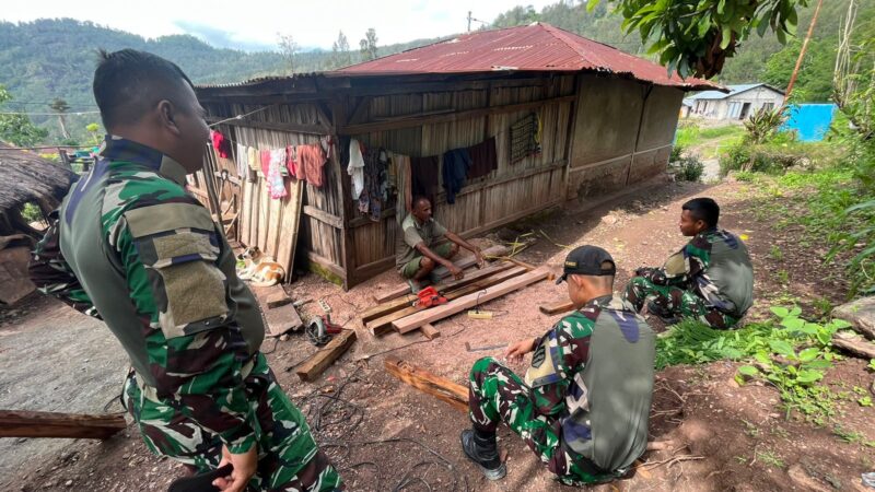 Hadir Ditengah Masyarakat, Pos Manusasi Satgas Yonkav 6/Naga Karimata Dekatkan Diri Dengan Masyarakat