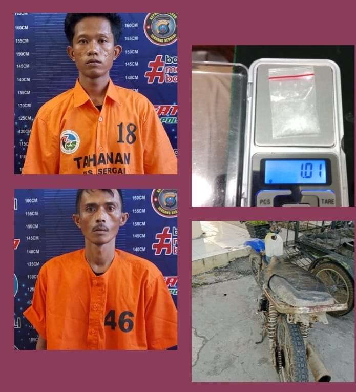 Satnarkoba Polres Sergai Berhasil Mengamankan 2 Pria Diduga Kurir Sabu Di Dolok Masihul