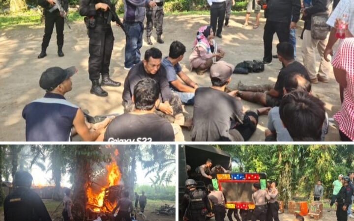 Brimob Polda Sumut Melalui Kompi 4 Bataliyon Menggerebek Narkoba&Perjudian Dusun VII & III Kec.Kutalimbaru