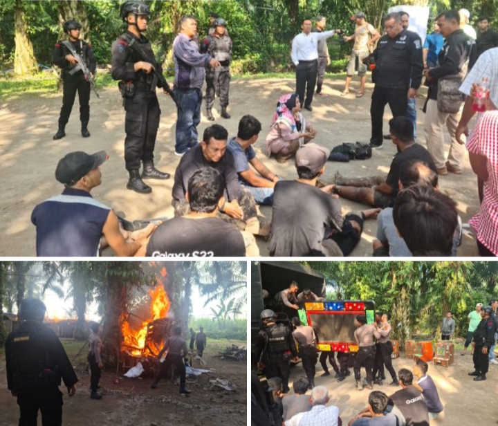 Brimob Polda Sumut Melalui Kompi 4 Bataliyon Menggerebek Narkoba&Perjudian Dusun VII & III Kec.Kutalimbaru