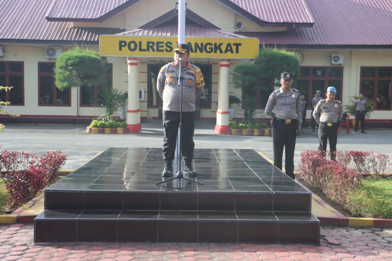 Polres Langkat Gelar Apel Siaga Jelang Penetapan Capres dan Cawapres