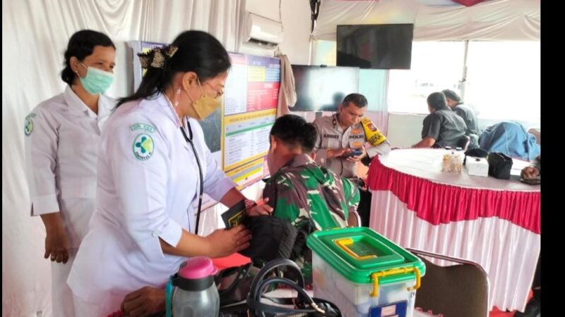 Polres Batu Bara Periksa Kesehatan Personil Pos Pengamanan dan Pelayanan Ketupat Toba 2024