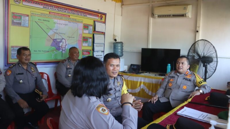 Pastikan Berjalan Baik, Kapolres Langkat Tinjau Kembali Pos pelayanan Operasi Ketupat Toba 2024.