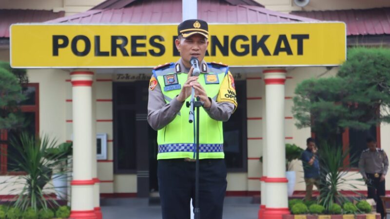 Wakapolres Langkat Pimpin Apel Pengamanan Malam Takbiran 1445 H / 2024 M.