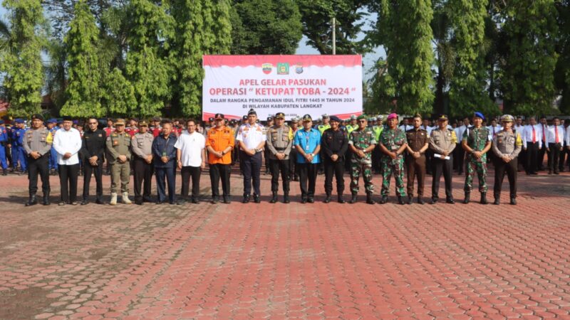 Wakapolres Langkat Pimpin Apel Gelar Pasukan Operasi Ketupat Toba 2024.