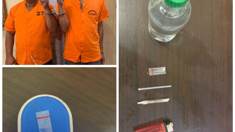 Unit Sat Reskrim Polsek Salapian Tangkap Terduga Penguna Narkoba Di Kelurahan Tanjung Langkat