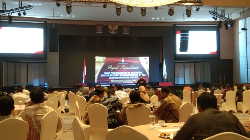 KPU Sumut Rapat Koordinasi Tahapan Pencalonan Gubernur dan Wakil Gubernur, Bupati dan Wakil Bupati serta Walikota dan Wakil Walikota dalam Pilkada serentak tahun 2024 dengan KPU Kab/Kota Se-Sumut