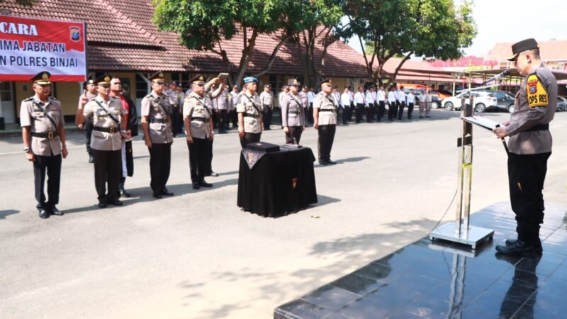 KAPOLRES BINJAI LAKSANAKAN SERAH TERIMAKAN JABATAN PJU DI POLRES BINJAI