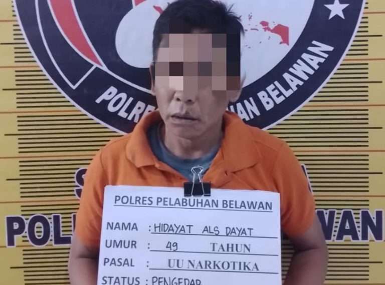 Sat Narkoba Polres Pelabuhan Belawan berhasil menangkap seorang Pengedar Narkoba jenis ganja