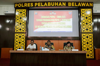 Polres Pelabuhan Belawan Gelar Sosialisasi Perpol I Tahun 2023 tentang Pengamanan Swakarsa