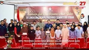 KPU Sumut Santuni Anak Yatim dan Gelar Doa Bersama