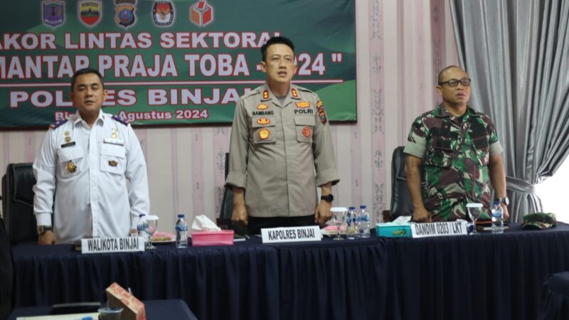 Polres Binjai Laksanakan Rapat Koordinasi Lintas Sektoral Operasi Mantap Praja Toba-2024