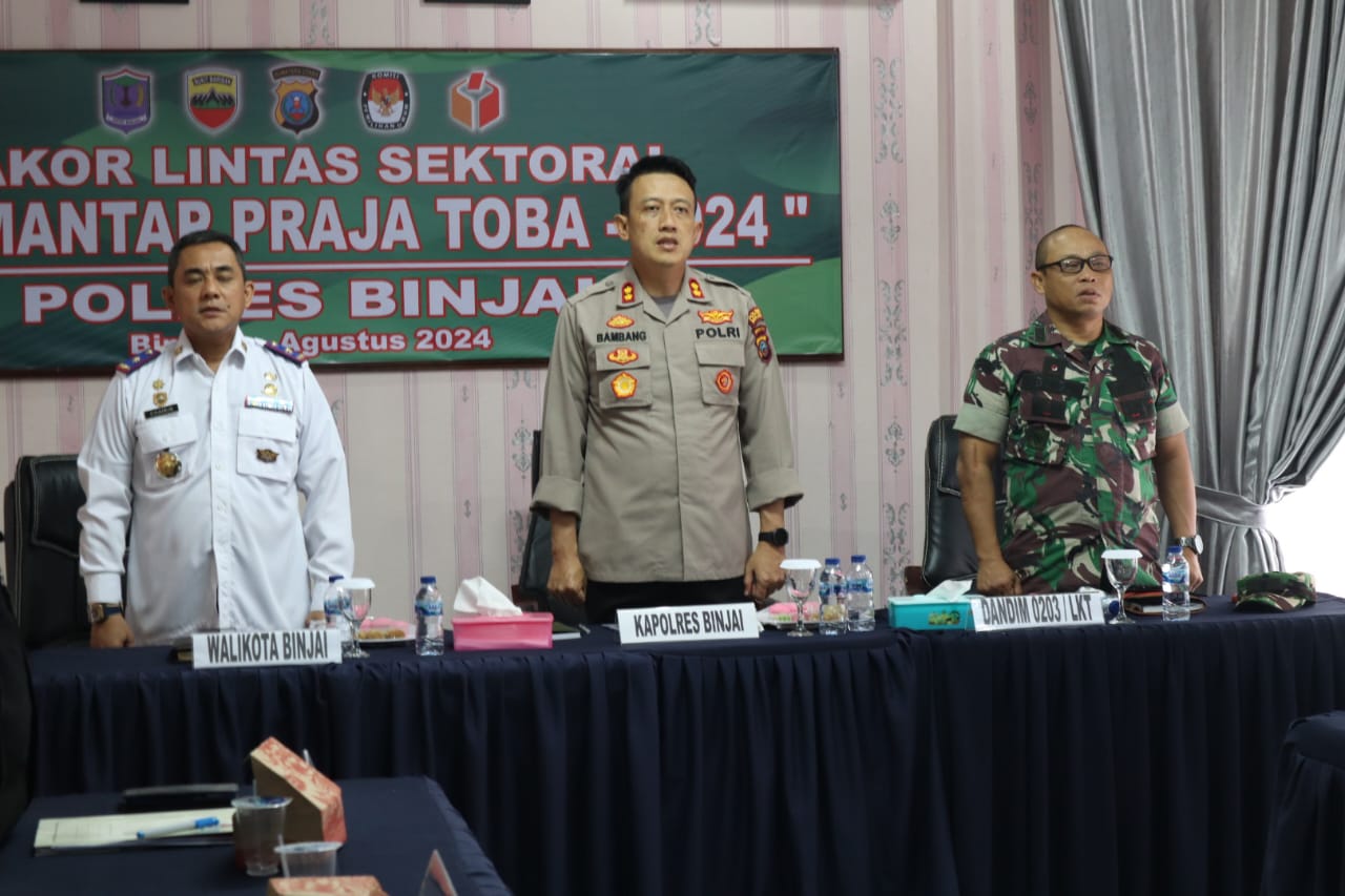 Polres Binjai Laksanakan Rapat Koordinasi Lintas Sektoral Operasi Mantap Praja Toba-2024