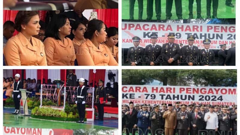 Kalapas Binjai Theo Adrianus Didampingi Ny Ulan Theo Mengikuti Upacara Hari Pengayoman Ke-79