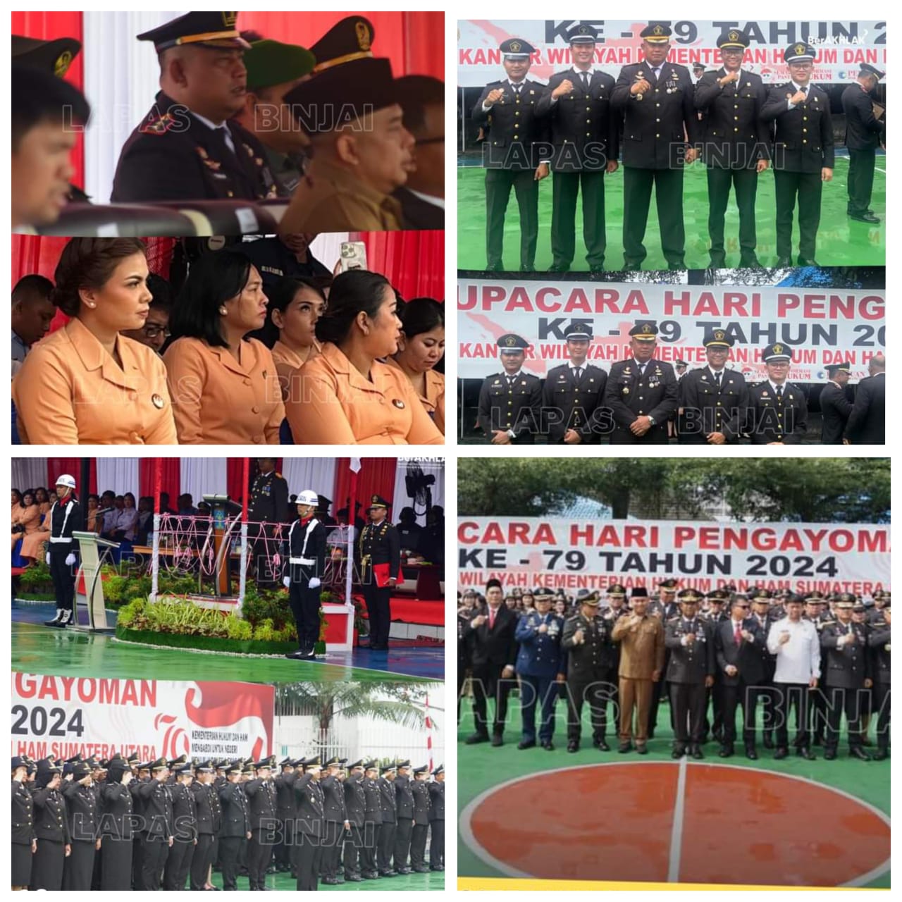 Kalapas Binjai Theo Adrianus Didampingi Ny Ulan Theo Mengikuti Upacara Hari Pengayoman Ke-79