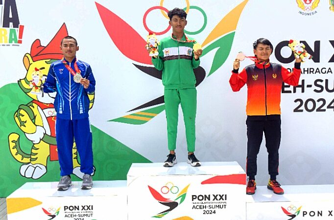 Tim Sumut Berhasil Raih Emas di Road Race 70 KM Jarak Pendek Putra, Tebing Hingga Parapat