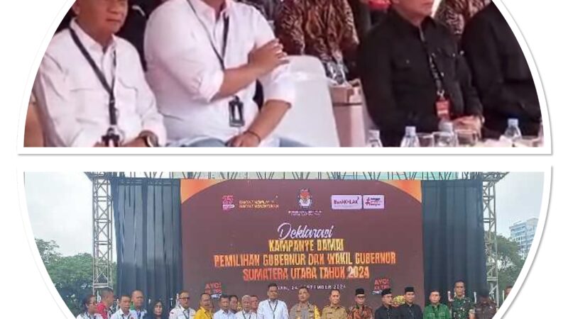 Pasangan Gubernur dan Wakil Gubernur Sumatera Utara satu hari sebelum  KPU Sumut Gelar deklarasi kampanye damai di Lapangan Benteng Kota Medan