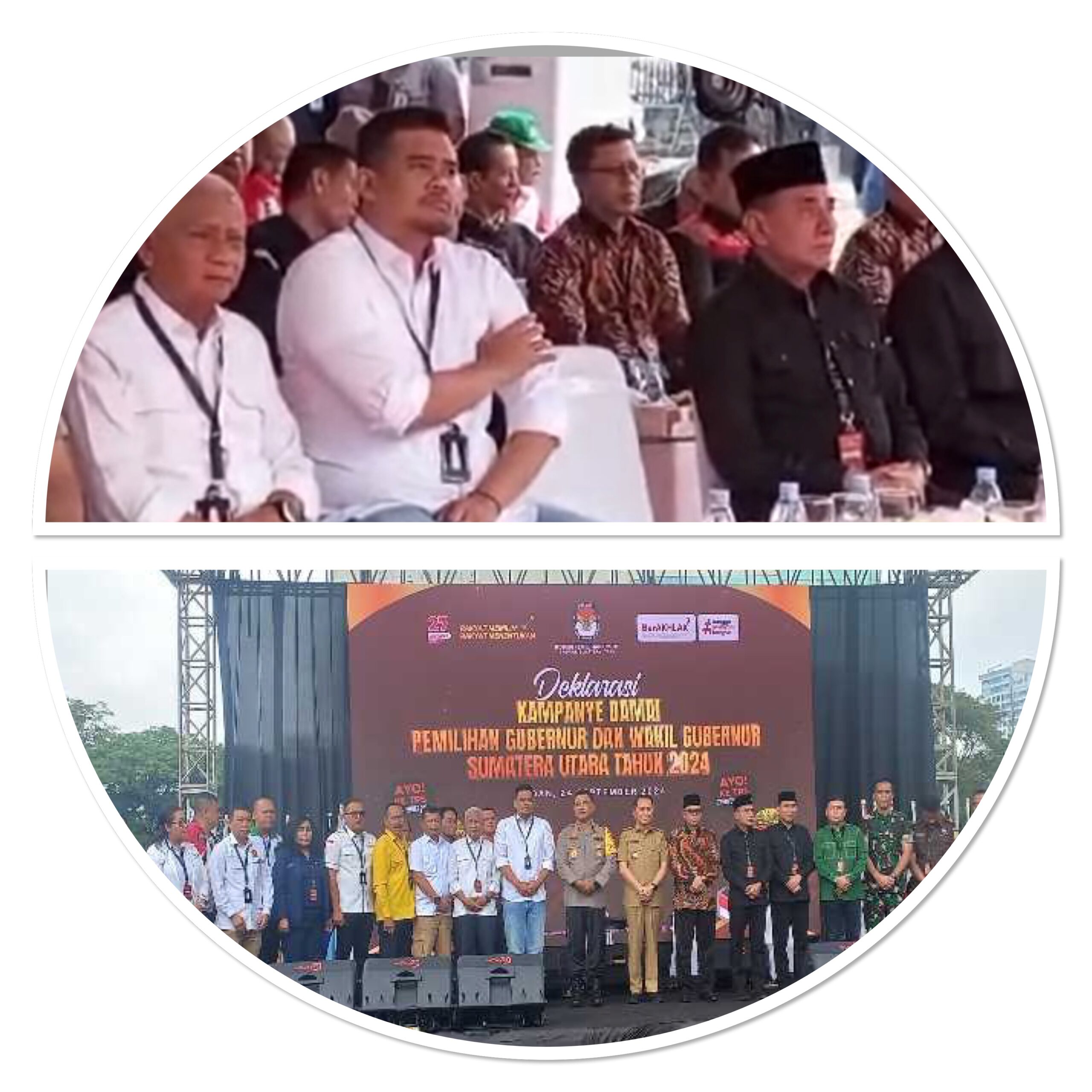 Pasangan Gubernur dan Wakil Gubernur Sumatera Utara satu hari sebelum  KPU Sumut Gelar deklarasi kampanye damai di Lapangan Benteng Kota Medan