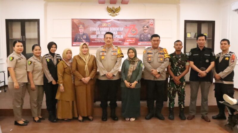 Menyambut hari jadi humas Polri Ke-73, Polres Binjai giat Donor darah serentak
