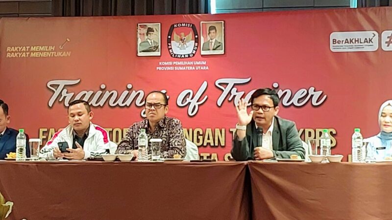 Siapkan KPPS, KPU Sumut Gelar Training of Trainer kepada KPU Kabupaten dan Kota