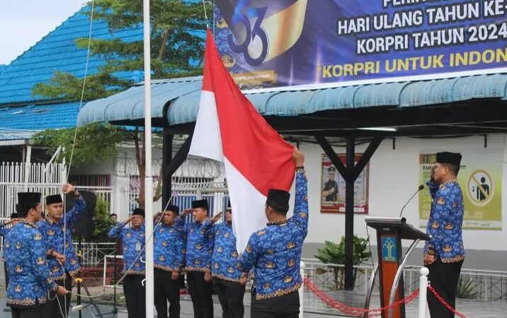 Peringati HUT Korpri ke-53, Rutan Kelas I Medan Gelar Upacara Bendera