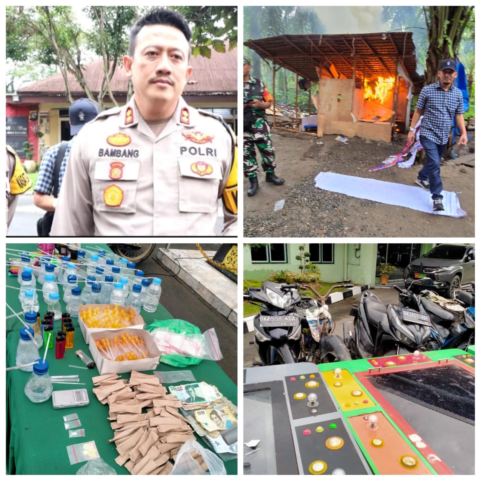 Polres Binjai bersama Kodim 0203 Langkat Grebek barak narkoba dan lokasi judi di kecamatan sei bingai