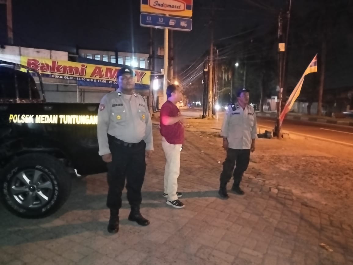 Personil Polsek Medan Tuntungan Giat Patroli Antisipasi Tawuran, Geng Motor Dan Begal