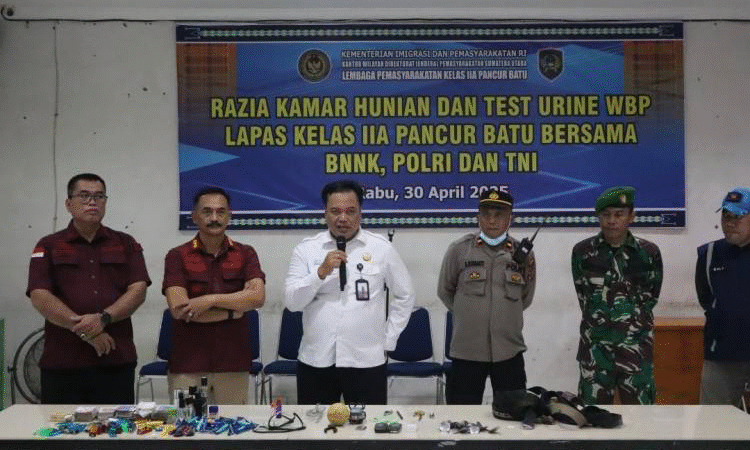 Lapas kelas II A Pancur Batu Gelar Razia Gabungan TNI/POLRI
