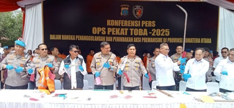 Polda Sumut Gelar Konfrensi Pers Ungkap Tersangka Specialis Curanmor