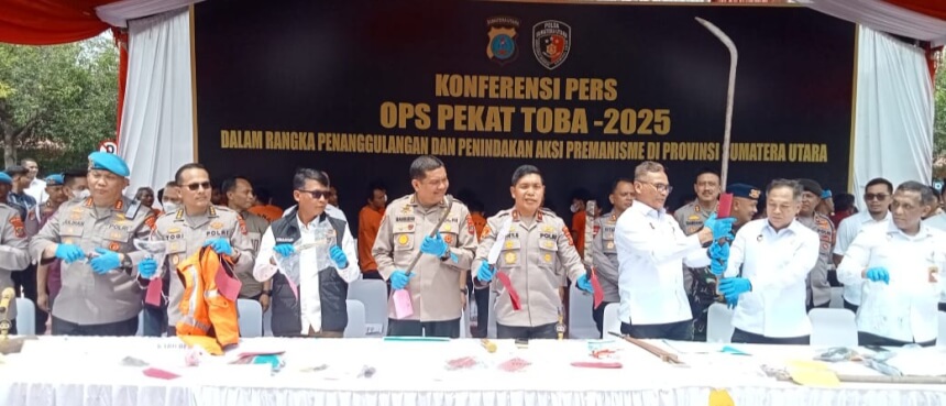 Polda Sumut Gelar Konfrensi Pers Ungkap Tersangka Specialis Curanmor
