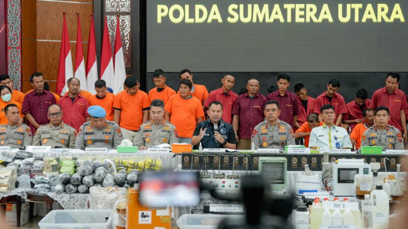 Polda Sumut Ungkap 3.078 Kasus Narkoba, Sita Lebih dari 1,6 Ton Narkoba Berbagai Jenis Sepanjang Semester I 2025
