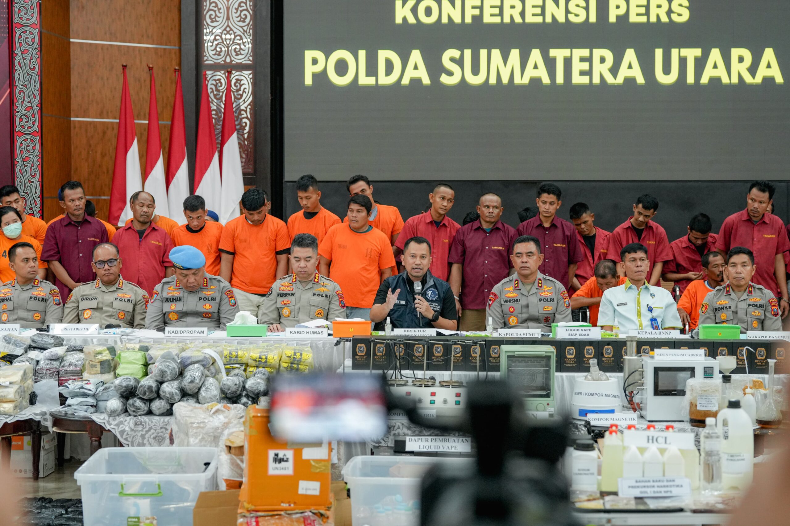 Polda Sumut Ungkap 3.078 Kasus Narkoba, Sita Lebih dari 1,6 Ton Narkoba Berbagai Jenis Sepanjang Semester I 2025