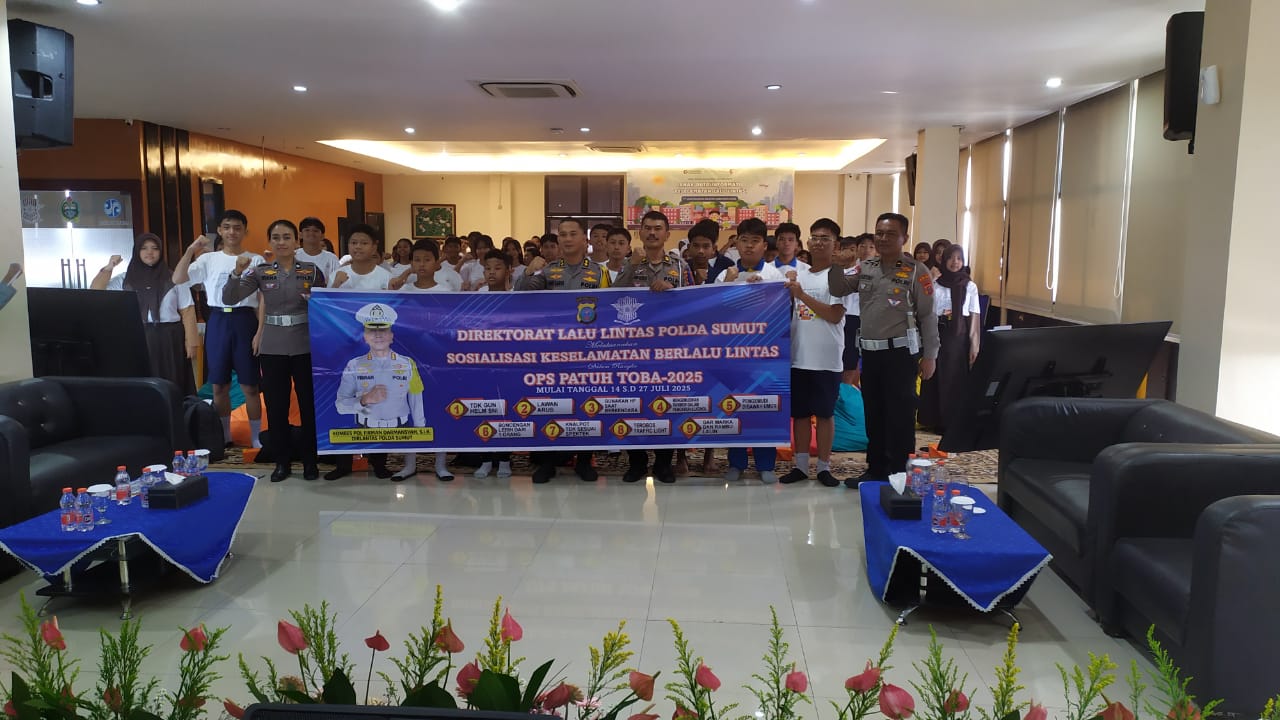 Polda Sumut Gandeng Pelajar Jadi Duta Tertib Lalu Lintas di Operasi Patuh Toba 2025