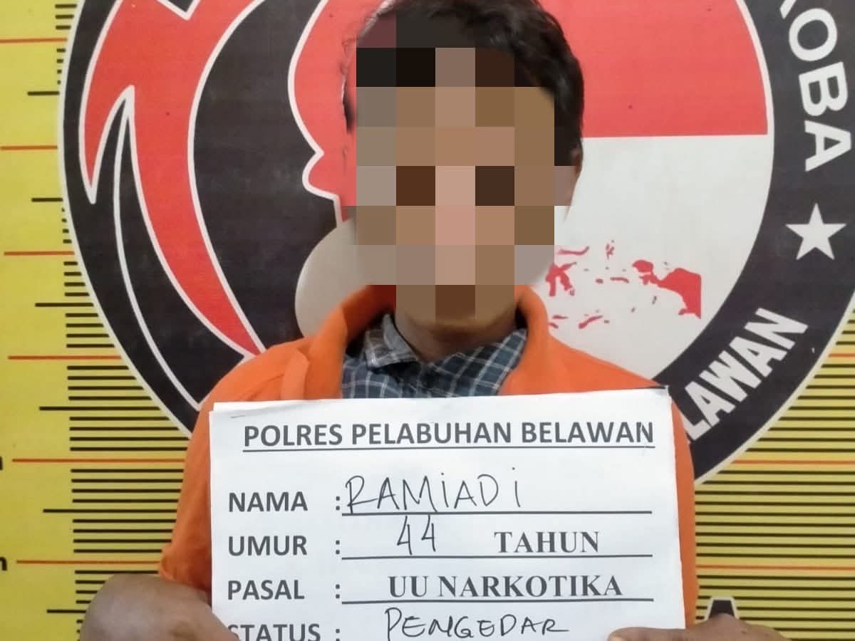Sat Narkoba Polres Pelabuhan Belawan Tangkap Pengedar Sabu di Kampung Agas