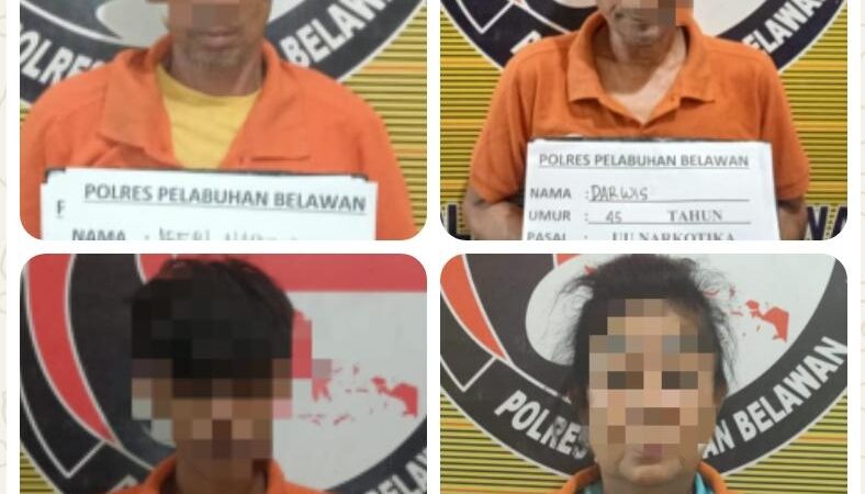 Team Sat Narkoba Polres Pelabuhan Belawan Grebek Sarang Narkoba di Martubung, 3 Pengedar dan 1 Pengguna Ditangkap