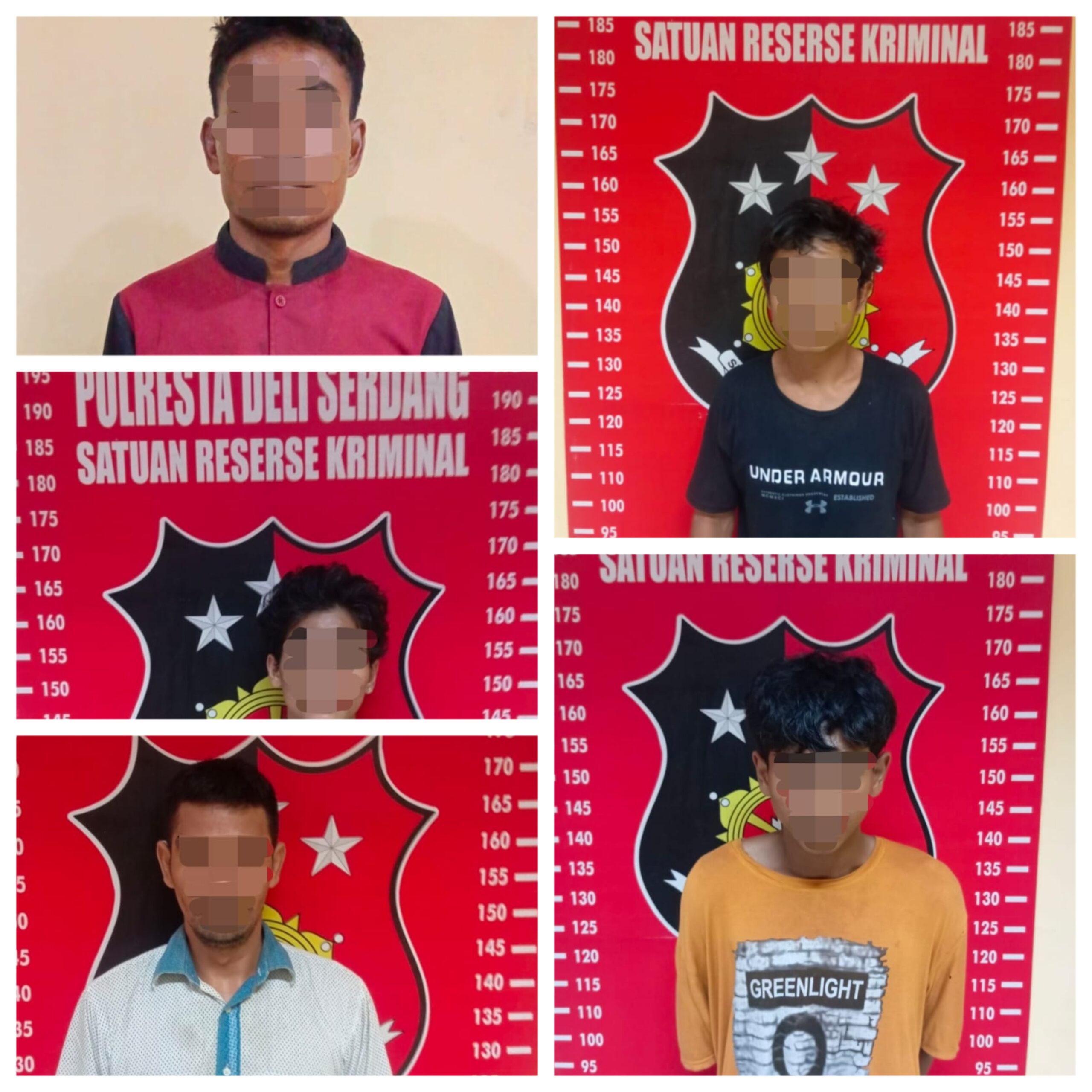 Tim Opsnal Sat Reskrim Polresta Deli Serdang Berhasil Amankan Lima Pelaku Pencurian dengan Pemberatan